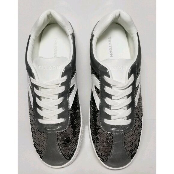 TRETORN CAMDEN SEQUIN CHILD SIZE 13 & 5   WHITE / GRAPHITE NEW / BOX - Picture 4 of 12